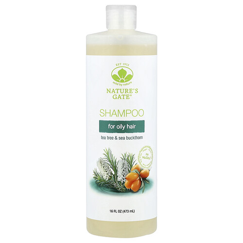 Mild By Nature (Nature's Gate), Tea Tree & Sea Buckthorn Shampoo for Oily Hair, 16 fl oz (473 ml)