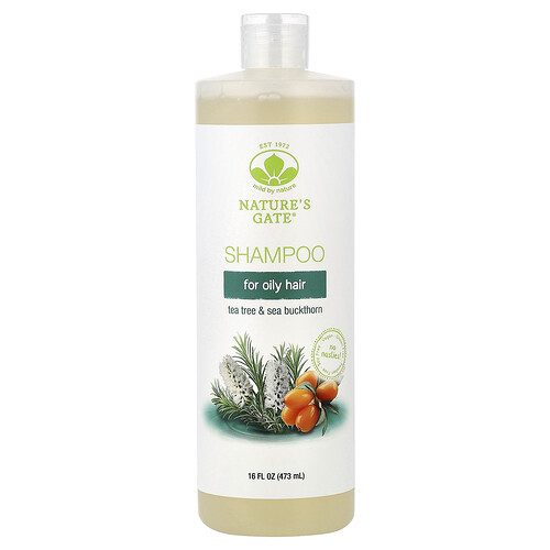 Mild By Nature, (Nature's Gate®), Teebaum- & Sanddorn-Shampoo für fettiges Haar, 16 fl oz (473 ml)