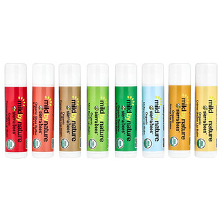 مايلد باي ناتشور‏, Sierra Bees™‎، عبوة مجمعة لمرطبات الشفاه العضوية، 8 أصابع، 0.15 أونصة (4.25 جم) لكل إصبع