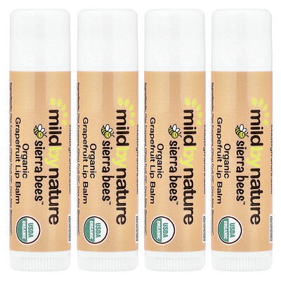 Mild By Nature Sierra Bees Organic Lip Balms Grapefruit 4 Pack 015 oz 425 g Each