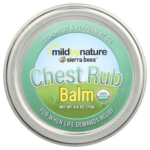 Mild By Nature Chest Rub Balm, Eucalyptus & Peppermint, 0.6 oz (17 g)