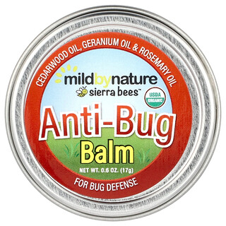 Mild By Nature, Sierra Bees™, insektbekjempende balsam, sedertre, geranium og rosmarinolje, 17 g