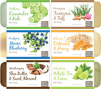 Mild By Nature, Barras de sabão de limpeza, pacote sortido, 6 aromas, 5 oz (141 g) cada