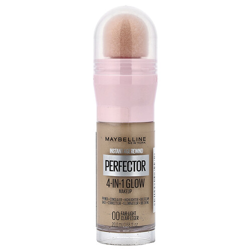 Maybelline, Instant Age Rewind, Perfector 4-in-1 Glow Make-up, 00 Fair-Light, 20 ml (0,68 fl. oz.)