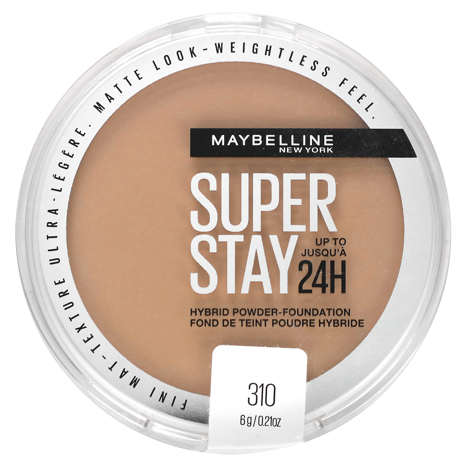 Maybelline (메이블린), 슈퍼 스테이, 하이브리드 파우더-파운데이션, 310, 6g(0.21oz)