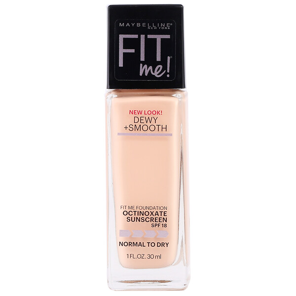 Maybelline, Fit Me, Dewy + Smooth Foundation, 115 Ivory, 1 fl oz (30 ml ...