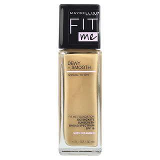 Maybelline, Fit Me®，水潤 + 柔滑粉底液，220 自然米色，1 液量盎司（30 毫升）