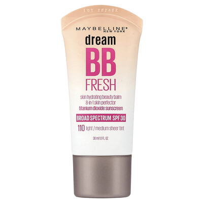Product Image for Maybelline, Dream BB Fresh, Skin Hydrating Beauty Balm, SPF 30, 110 Light/Medium Sheer Tint, 1 fl oz (30 ml)