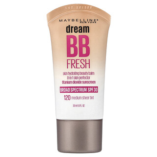 Maybelline, Dream BB Fresh, хидратиращ козметичен балсам, SPF 30, 120 средно покритие, 30 ml (1 fl oz)