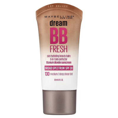 Product Image for Maybelline, Dream BB Fresh, Skin Hydrating Beauty Balm, SPF 30, 130 Medium/Deep Sheer Tint, 1 fl oz (30 ml)