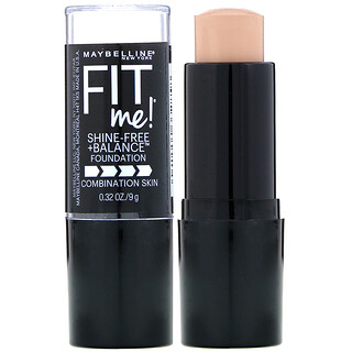 Maybelline, Fit Me, Shine-Free + Balance Foundation in Stiftform, 120 Classic Ivory, 9 g