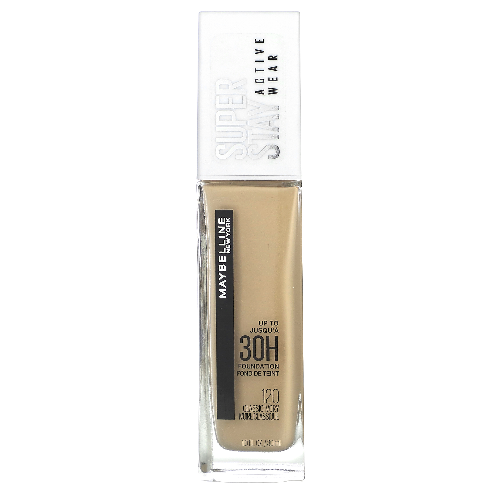 Maybelline (메이블린), 슈퍼 스테이, 풀 커버 파운데이션, 120 클래식 아이보리, 1fl oz(30ml) (판매가 중단된 상품)