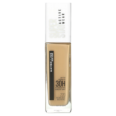 

Maybelline, Super Stay, Full Coverage Foundation, 220 Natural Beige, 1 fl oz (30 ml)