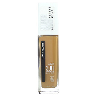 Maybelline, 長久上妝，優效妝效粉底，312 金色，1 液量盎司（30 毫升）