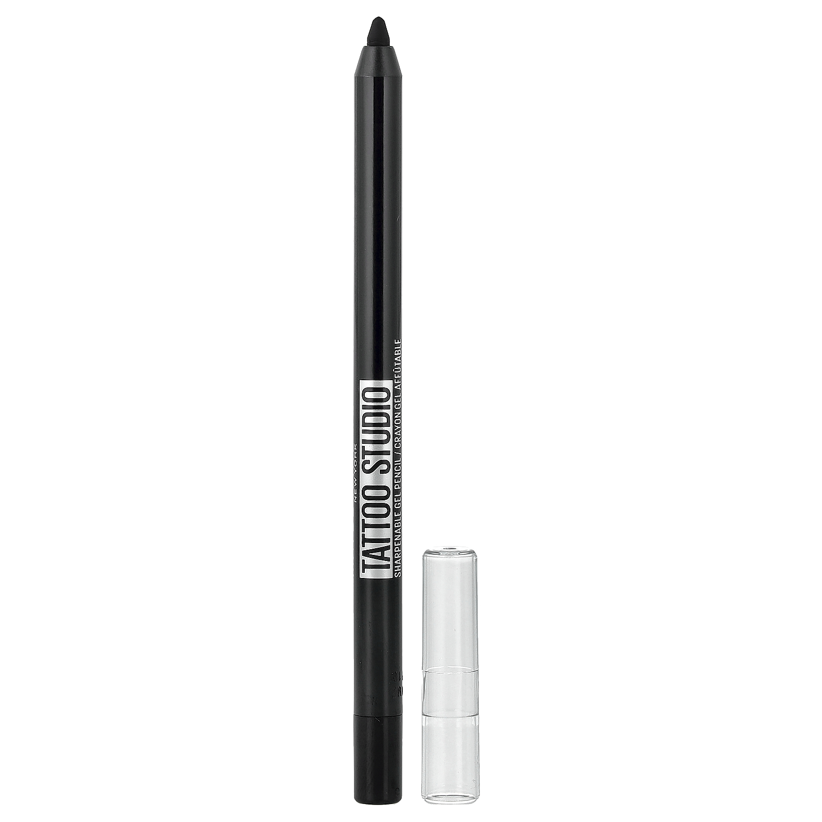 Maybelline (메이블린), 문신관, 아이라이너, 깎을 수 있는 젤 펜슬, 워터프루프, 900 딥 오닉스, 1.2g(0.04oz)