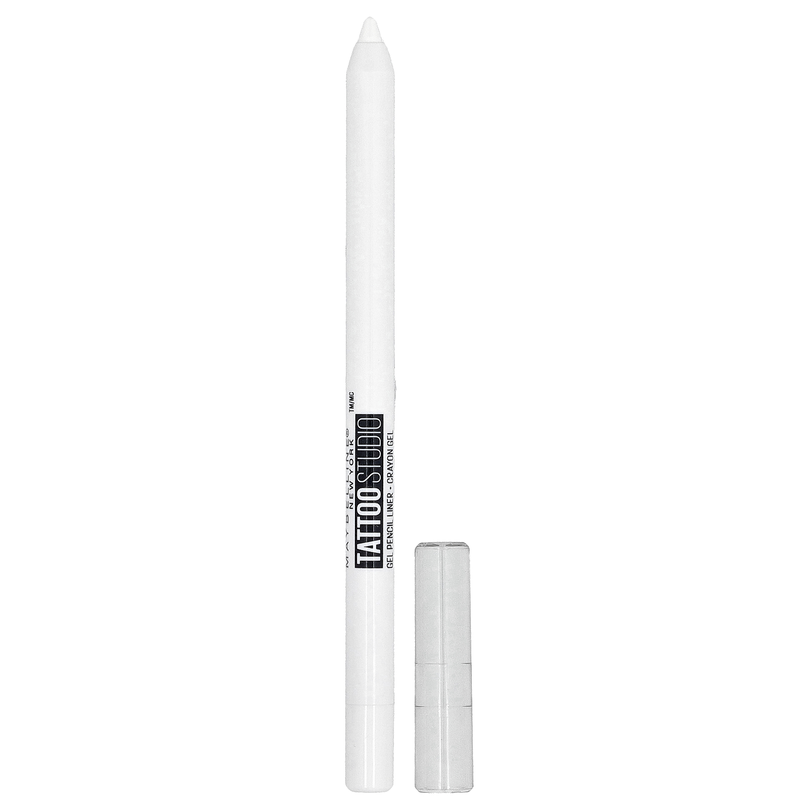 Maybelline (메이블린), 문신 작업실, 아이라이너, 깎을 수 있는 젤 펜슬, 워터프루프, 970 폴리시드 화이트, 1.2g(0.04oz)