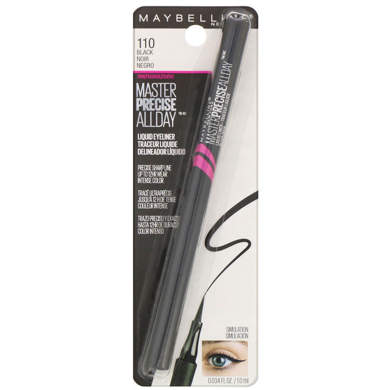 Maybelline, Eye Studio, Master Precise, All Day Liquid Eyeliner, 110 ...