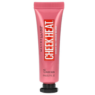 Maybelline, Cheek Heat, Rubor en gel en crema translúcido, 15 Nude Burn, 8 ml (0,27 oz. líq.)