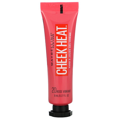 Maybelline Cheek Heat, Gel-Cream Blush, Rose Flush, 0.27 fl oz (8 ml)