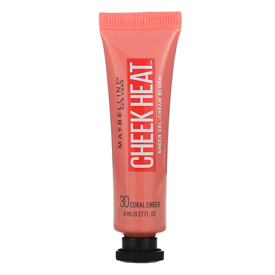 Maybelline Cheek Heat, Gel-Cream Blush, Coral Ember, 0.27 oz (8 ml)