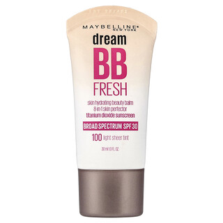 Maybelline, Dream BB Fresh, Cilt Nemlendirici Güzellik Balsamı, SPF 30, 100 Hafif Şeffaf Renk Tonu, 1 fl oz (30 ml)