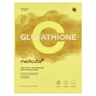 Medicube, Deep Vita C Glutathione ragyogást fokozó szépségmaszk, 1 lap, 27 ml