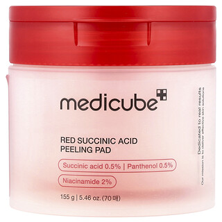 Medicube, Red Succinic Acid Peeling Pad, Red Succinic Acid, 70 Pads