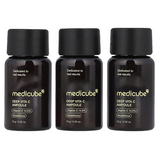 Medicube, 深层维生素 C 安瓶，3 瓶，每瓶 0.35 盎司（10 克）