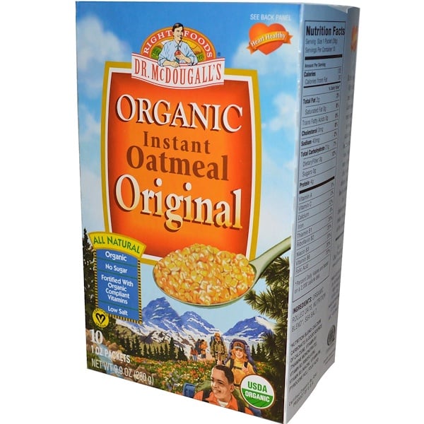 Dr. McDougall's, Organic Instant Oatmeal, Original, 10 Packets, 1 oz (28 g) Each (Discontinued Item) 