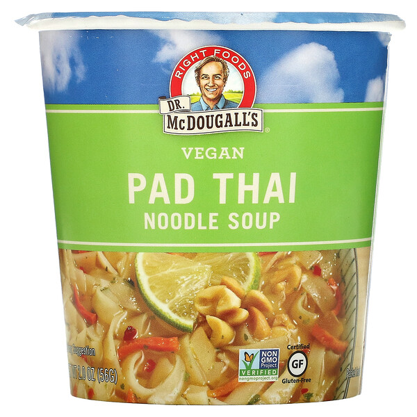 Dr. McDougall's, Vegan Pad Thai Noodle Soup, 2 oz (56 g)