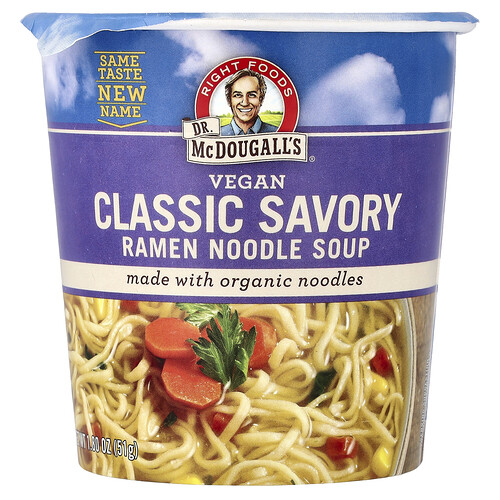 Dr. Mcdougall's Vegan Ramen Noodle Soup, Classic Savory, 1.8 oz (51 g)