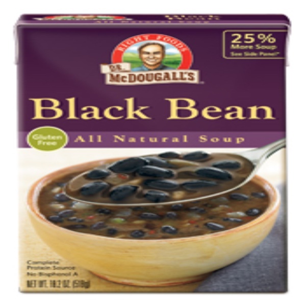 Dr. McDougall's, All Natural Soup, Black Bean, 18.3 oz (518 g) (Discontinued Item) 
