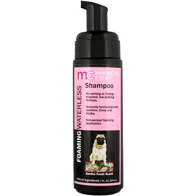 Miracle Care Miracle Coat, Foaming Waterless Shampoo, For Dogs, Garden Fresh Scent, 7 fl oz (207 ml)