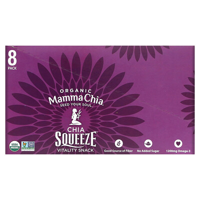 

Mamma Chia Organic Chia Squeeze Vitality Snack Blackberry Bliss 8 Squeezes 3.5 oz (99 g) Each