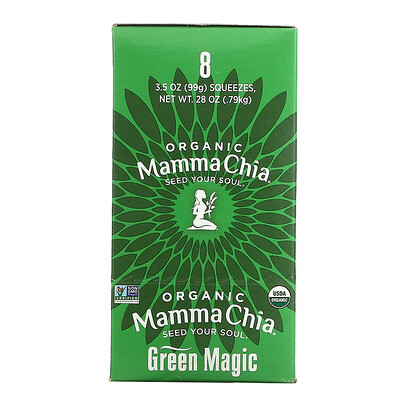 

Mamma Chia Organic Chia Squeeze Vitality Snack Green Magic 8 Squeezes 3.5 oz (99 g) Each