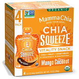Mamma Chia, Органическая смесь из семян Чиа — полезная закуска со вкусом манго и кокоса, 4 мешочка, 3.5 унции (99 г) каждый отзывы