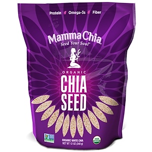 Купить Mamma Chia, Органические белые семена чиа, 12 унций (340 г)  на IHerb