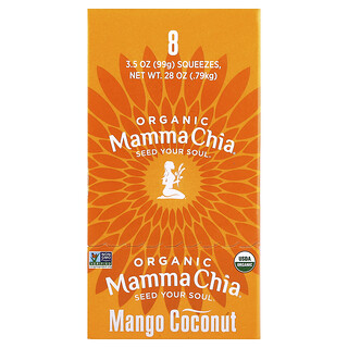 Mamma Chia, Organski chia sok, Vitality Snack, mango i kokos, 8 sokova, 99 g svaki