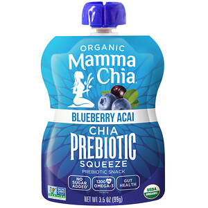 Мамма Чиа, Organic Chia Prebiotic Squeeze, Blueberry Acai, 3.5 oz (99 g) отзывы