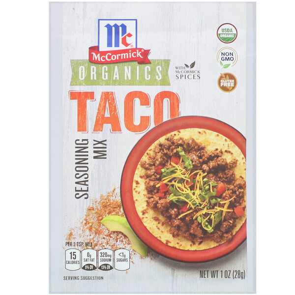 McCormick‏, Organic Seasoning Mix, Taco, 1 oz (28 g)