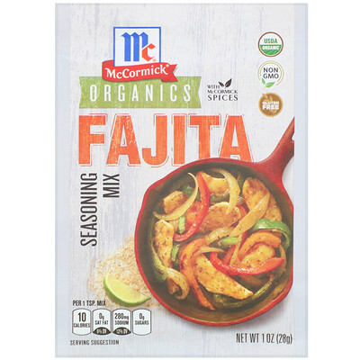 McCormick Organic Seasoning Mix, Fajita, 1 oz (28 g)