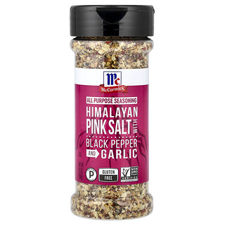McCormick, Condimento para todo uso, Sal rosa del Himalaya con pimienta negra y ajo`` 184 g (6,5 oz)