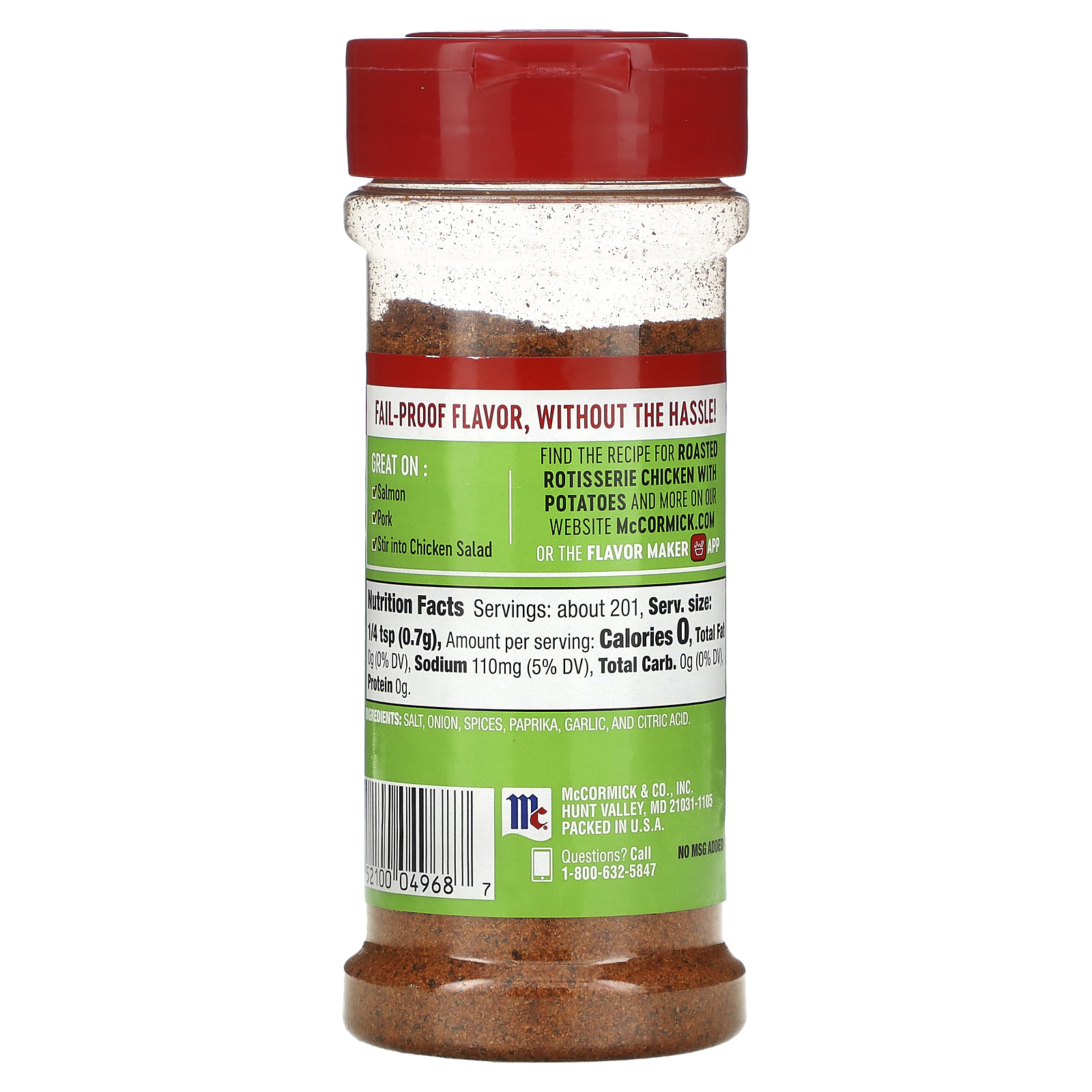 McCormick, Perfect Pinch Rotisserie Chicken Seasoning , 5 oz, (141 g)