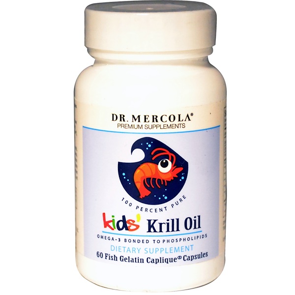 Dr. Mercola, Kids' Krill Oil, 60 Fish Gelatin Caplique Caps (Discontinued Item) 