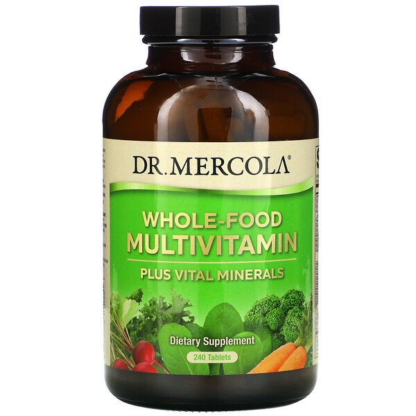Dr. Mercola‏, מולטי-ויטמין ממזון מלא בתוספת מינרלים חיוניים, 240 טבליות