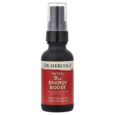 Dr. Mercola, Suplemento para favorecer el aumento de energía con metil B12, Zarzamora natural, 29 ml (0,98 oz. líq.)