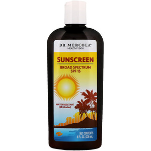 Отзывы о ДР. Меркола, Healthy Skin, Sunscreen, Broad Spectrum SPF 15, 8 fl oz (236 ml)
