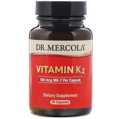 

Dr. Mercola Витамин K2, 180 мкг, 30 капсул