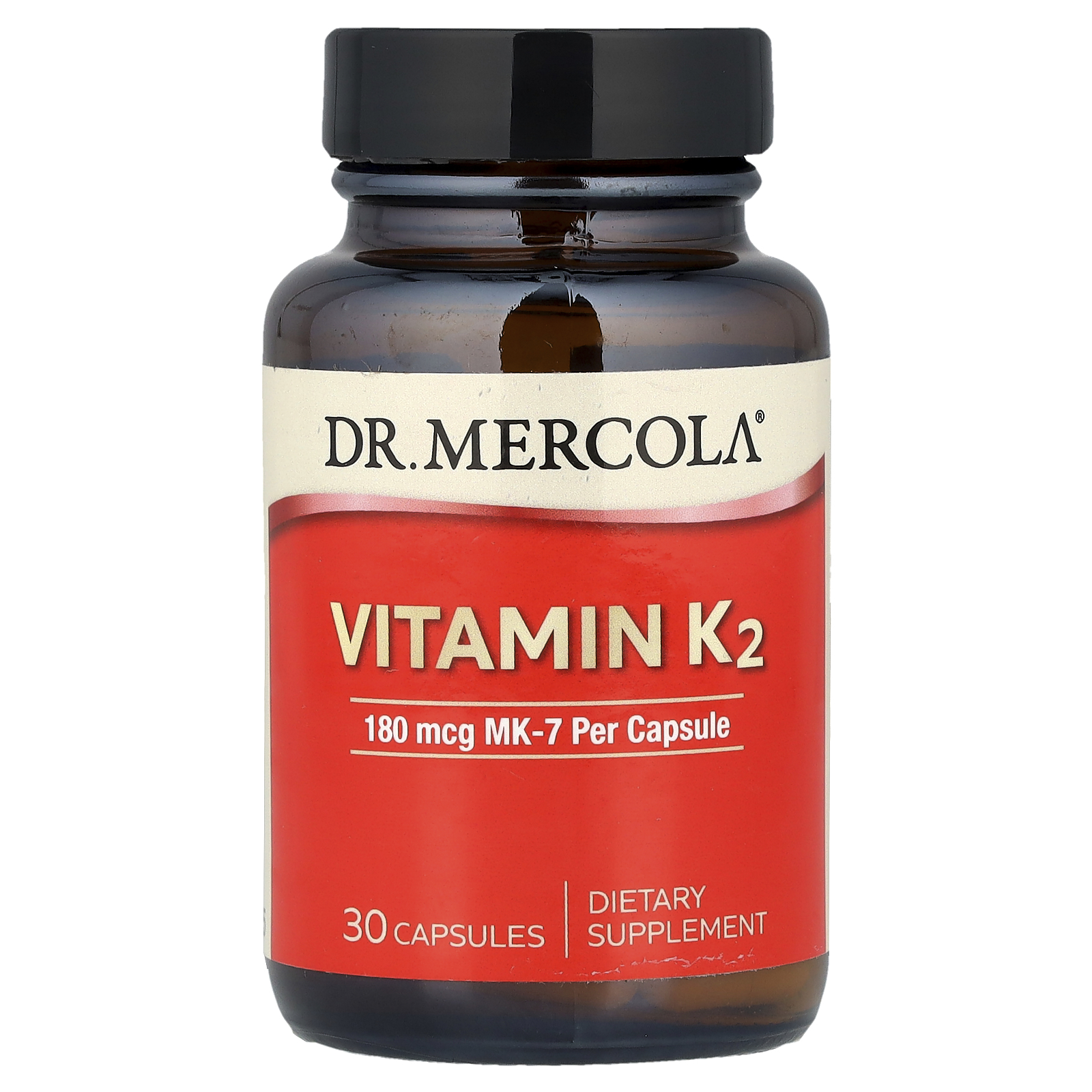 Dr. Mercola (닥터머콜라), 비타민K2, 180mcg, 캡슐 30정