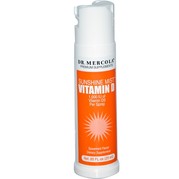 Dr. Mercola, Sunshine Mist, Vitamin D, Spearmint Flavor, Spray, 0.85 fl oz (25 ml) (Discontinued Item) 